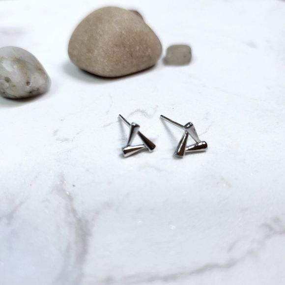 925 silver stamped studs silver tiny minimalist - Picture 1 of 5